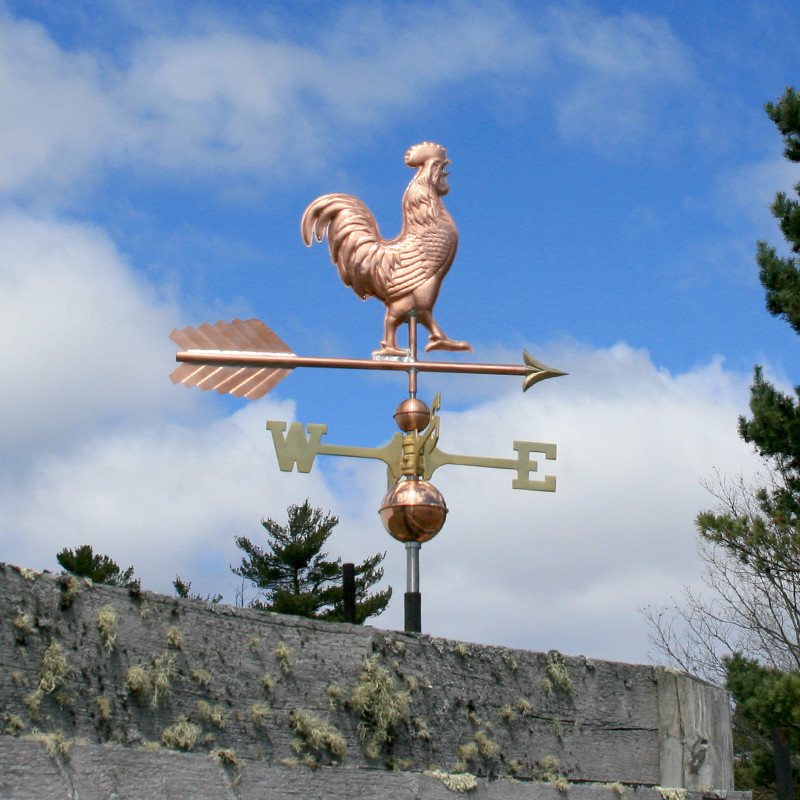 Copper Rooster Weathervane - Made in USA
