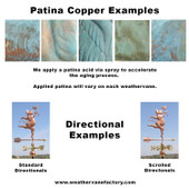 Catboat Weathervane Patina Examples