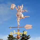 Pig with Beer Mug Weathervane