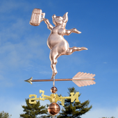 Pig with Beer Mug Garden Decor Weathervane Artwor