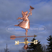Dancing Pig with Flower and Skirt Weathervane