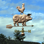 Pig and Rooster Weathervane