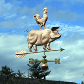 Pig and Rooster Weathervane