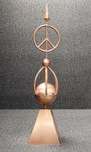 Peace Sign Sphere Finial with Skirt