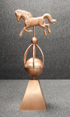 Bucking Horse Sphere Finial with Skirt