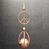 Copper Peace Sign Sphere Finial