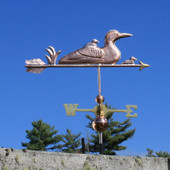 Loon and Chicks Weathervane right side view on blue sky background