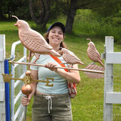 Jamey with a quail weathervane
