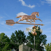 Handcrafted Copper Horse Wind Vane Home Decor