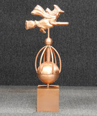 Copper Flying Witch Fence Post Cap