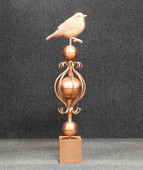 Colonial Finial with Warbler Fence Post Cap - Fence Post Cap Topper - Copper Post Cover - Made in USA