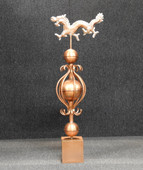 Colonial Finial with Dragon Fence Post Cap - Fence Post Cap Topper - Copper Post Cover - Made in USA