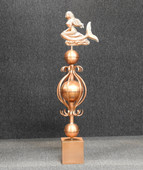 Colonial Finial with Mermaid Fence Post Cap - Fence Post Cap Topper - Copper Post Cover - Made in USA