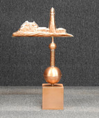 Pinnacle Finial with Lighthouse Fence Post Cap - Fence Post Cap Topper - Copper Post Cover - Made in USA