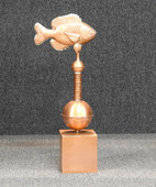 Pinnacle Finial with Sunfish Fence Post Cap - Fence Post Cap Topper - Copper Post Cover - Made in USA
