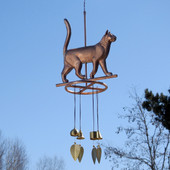 Copper Cat Wind Chimes - Made in USA - Wind Bells