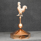 Octagon Gazebo Crown Cap with Rooster and Pinnacle Finial - Made in USA