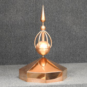 Octagon Gazebo Crown Cap with Traditional Sphere Finial - Made in USA