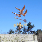 Copper Geese in Flight Weathervane