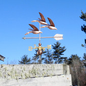 Copper Geese in Flight Weathervane