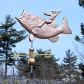 Fisherman Weathervane, Cowboy Riding a Bass Fish