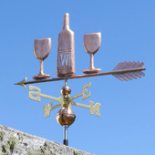 Wine Bottle and Glasses Weathervane