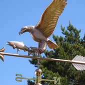 Eagle Weathervane Catching a Salmon