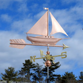 handcrafted copper sailboat weathervane