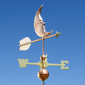 Handcrafted Copper Moon Wind Vane