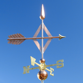 Handcrafted Copper Diamond Arrow Weather Vane