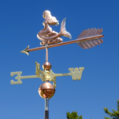 Handmade Copper Mermaid Weather Vane