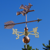 Handcrafted Copper Witch Weather Vane Home Decor