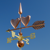 Handcrafted Copper Hearts Weathervane