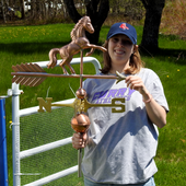 Jamey holding Horse Weathervane for Size Reference