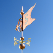 Custom Handmade Copper Banner with Initial or Number Weathervane