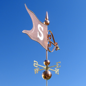 Traditional Handcrafted Copper Banner Weathervane Home Decor
