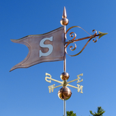 Handmade Copper Banner Wind Vane