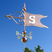 Handcrafted Copper Banner Weather Vane