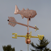 handcrafted bass fish weathervane artwork