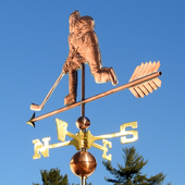 Copper Ice Hockey Player Home Decor Weather Vane