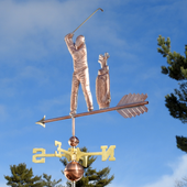 Handcrafted Copper Golf Weathervane Sports Decoration
