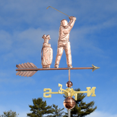 Handmade Copper Golfer Weather vane