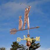 Handcrafted Golfer and Clubs Weather Vane Garden Decor