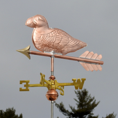 handmade copper puffin wind vane