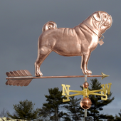 Pug with Collar Weathervane