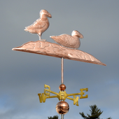 Handmade Copper Puffins Bird Weathervane Home Decor