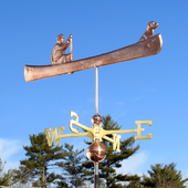 Old Man and Labrador in a Canoe Weather vane