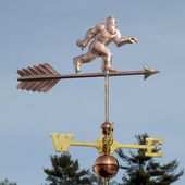 handmade copper big foot weathervane artwork