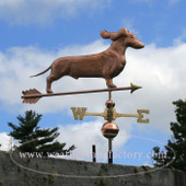Dachshund Weathervane with ears flowing
