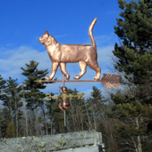 Handcrafted Copper Cat Wind Vane